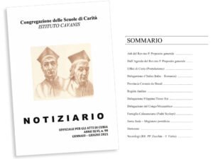 Copertina e Sommario. Notiziario ufficiale per gli atti di Curia.